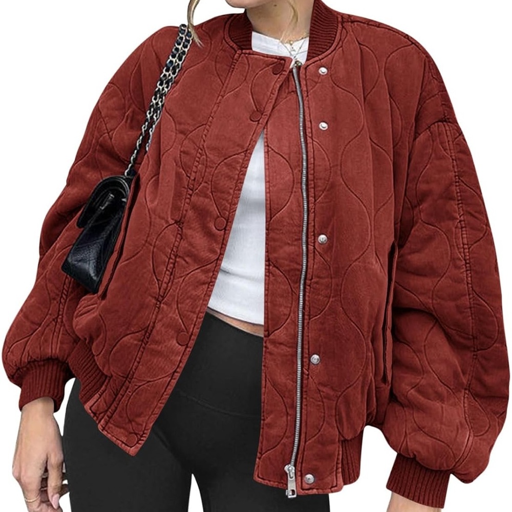 Yousify Women's Winter Coats Zipper Down Jacket with Pockets Quilted, NWOT